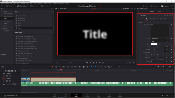davinci resolve fusion cant see text outlines